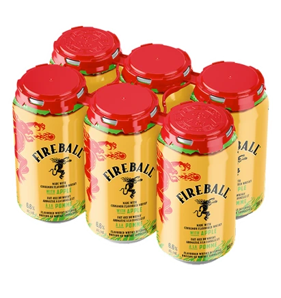 FIREBALL CINNAMON APPLE 355ML 6PK CAN