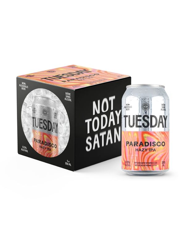 TUESDAY PARADISCO NON ALC HAZY IPA 355ML 4PK CAN