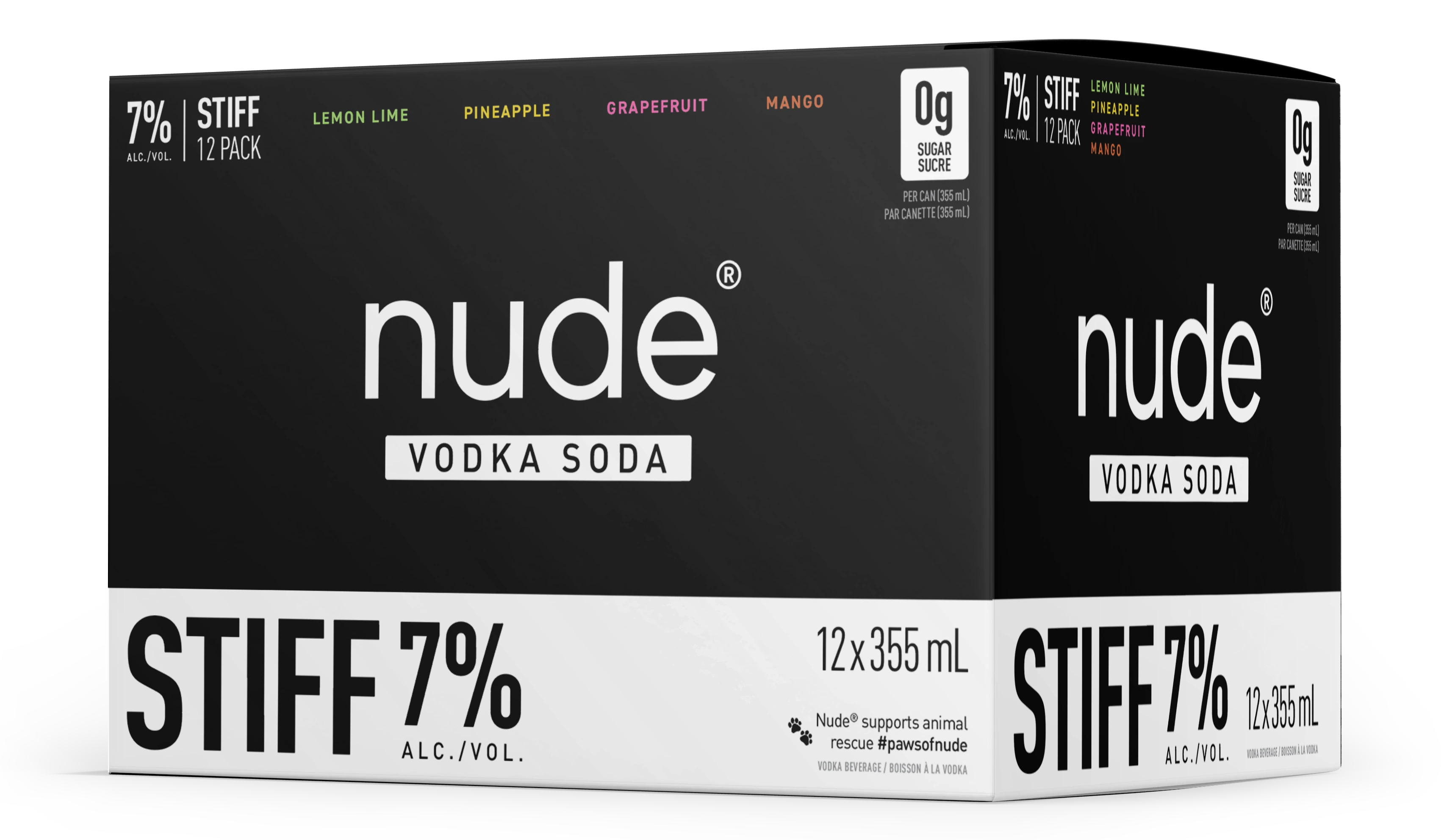 NUDE VODKA SODA STIFF 7% MIXER 355ML 12PK CAN
