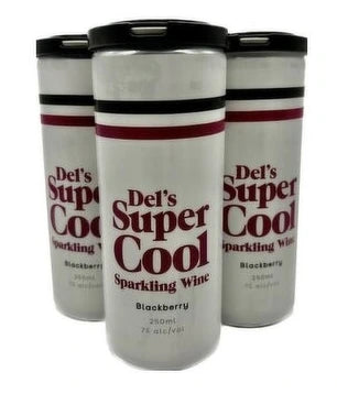 DELS SUPER COOL BLACKBERRY SPARKLING WINE 250ML 4PK CAN