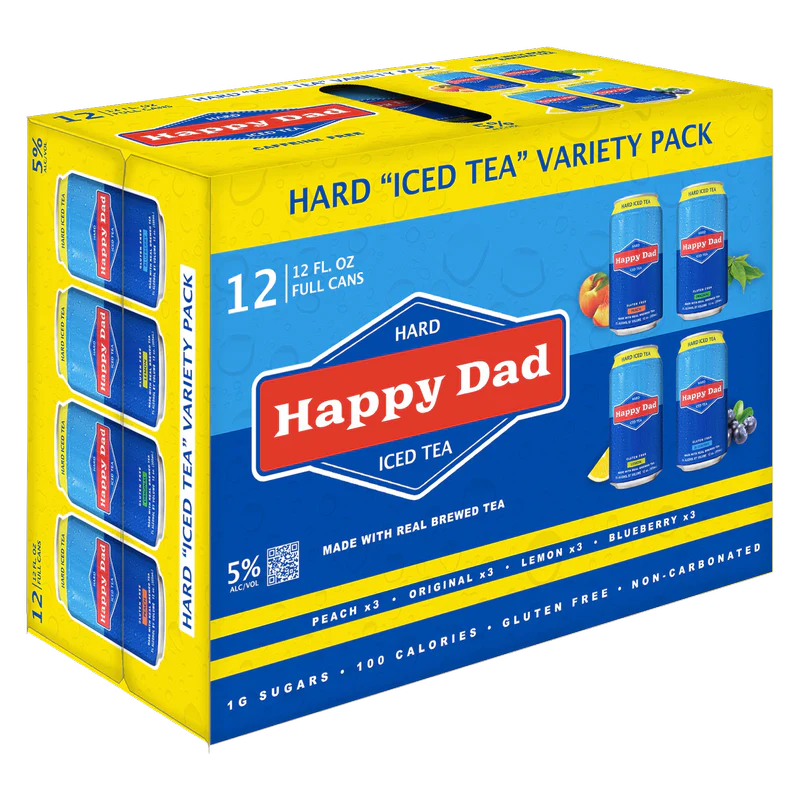 HAPPY DAD HARD ICED TEA VARIETY PACK 355ML 12PK CAN