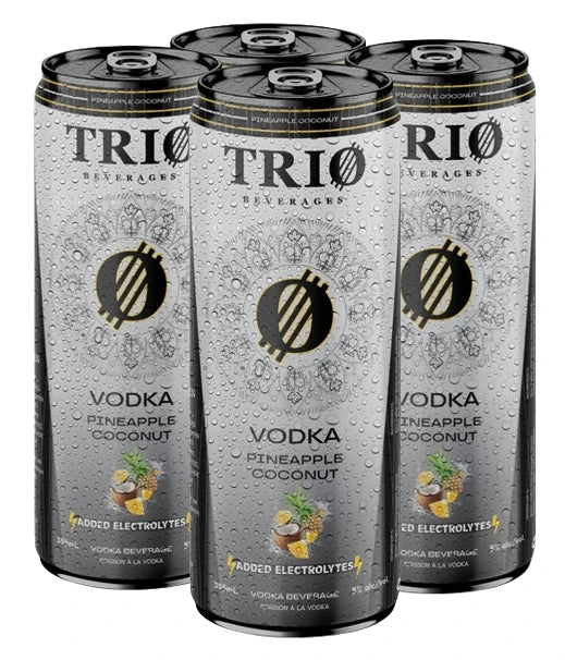 TRIO BEVERAGES VODKA PINEAPPLE COCONUT 355ML 4PK CAN