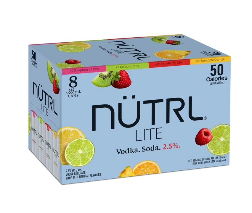 NUTRL VODKA SODA LITE 2.5% MIXER 355ML 8PK CAN