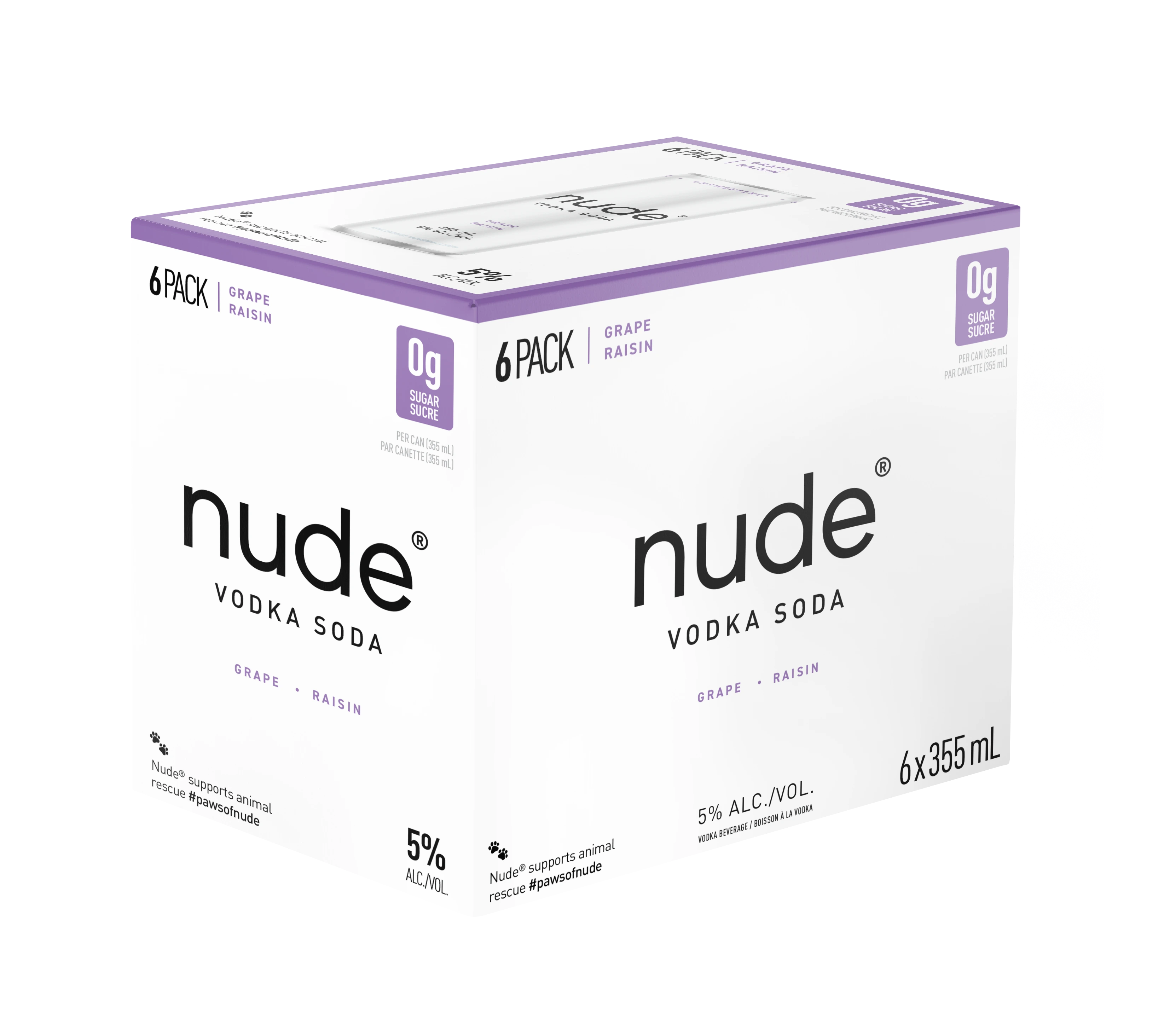 NUDE VODKA SODA GRAPE 355ML 6PK CAN
