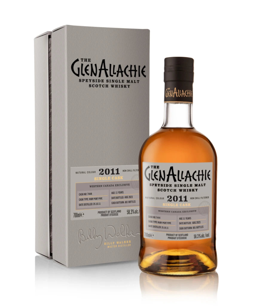 GLENALLACHIE 2011 CASK #7444 RUBY PORT PIPE SCOTCH 700ML