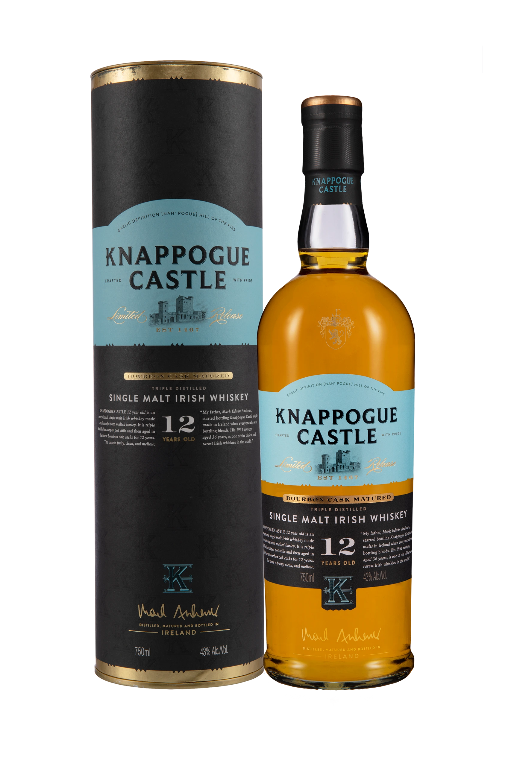 KNAPPOGUE CASTLE 12YR SINGLE MALT IRISH WHISKEY 750ML
