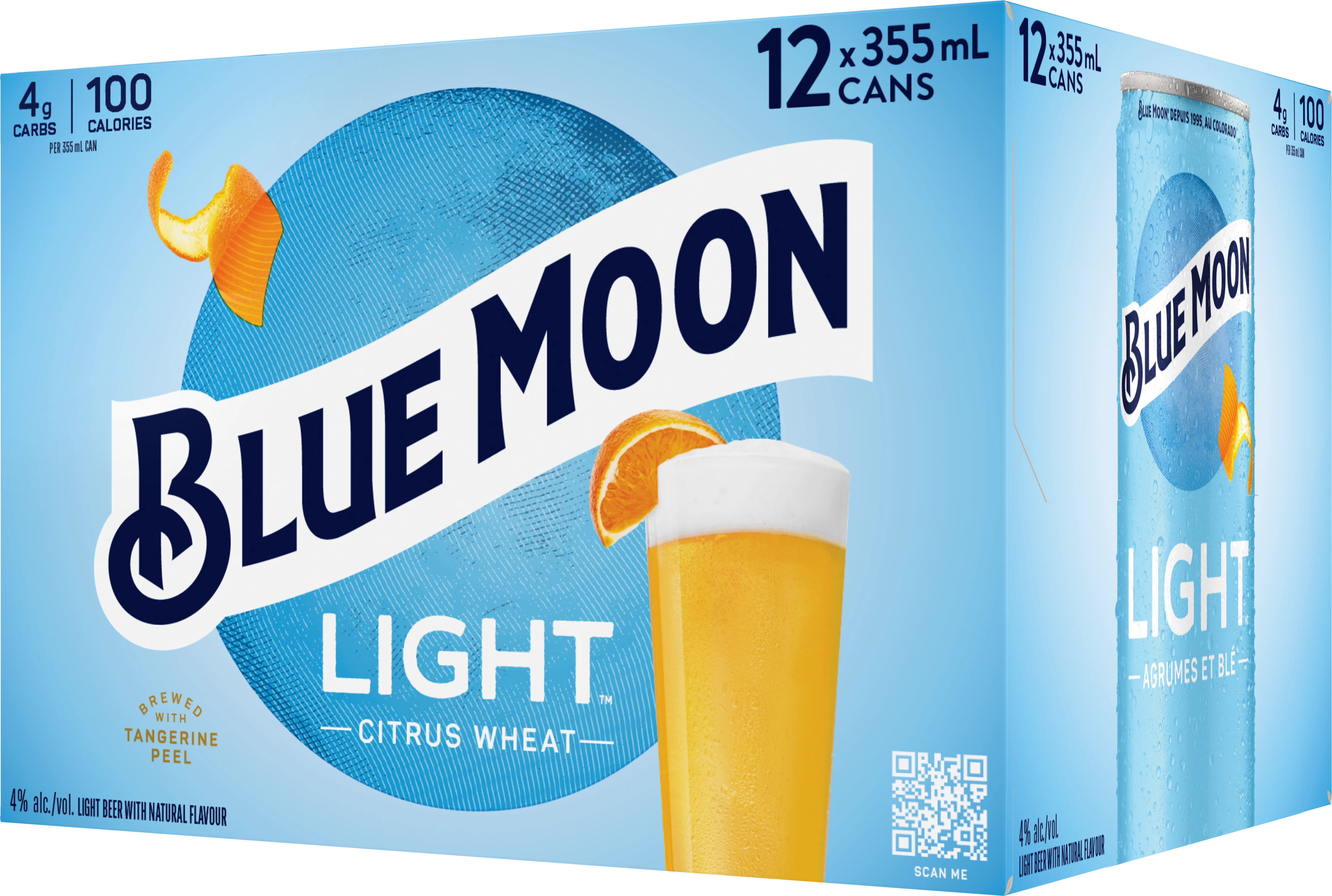 BLUE MOON LIGHT WHEAT ALE 355ML 12PK CAN
