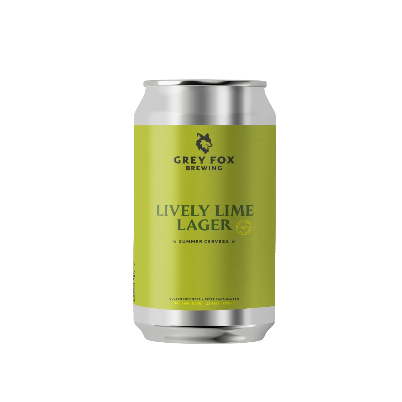 GREY FOX LIVELY LIME LAGER CERVEZA 473ML CAN