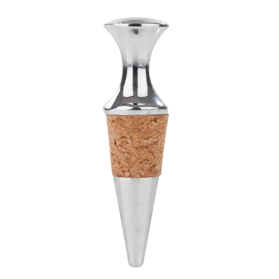 TRUE MONARCH CHROME & CORK BOTTLE STOPPER