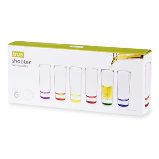 TRUE SHOOTER SHOT GLASSES ASSORTED 2OZ 6PK