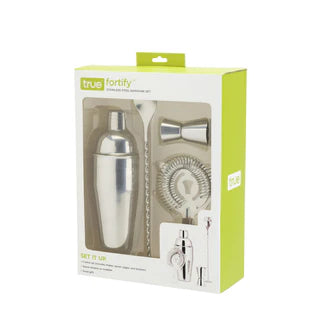 TRUE FORTIFY STAINLESS STEEL BARWARE SET
