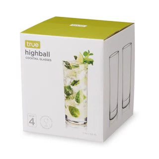 TRUE HIGHBALL COCKTAIL GLASSES 4PK