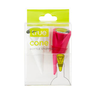 TRUE CONE BOTTLE STOPPER SILICONE 2PK ASSORTED