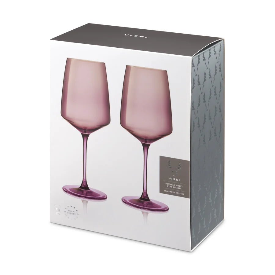 VISKI NOUVEAU VIOLET WINE GLASSES 2PK