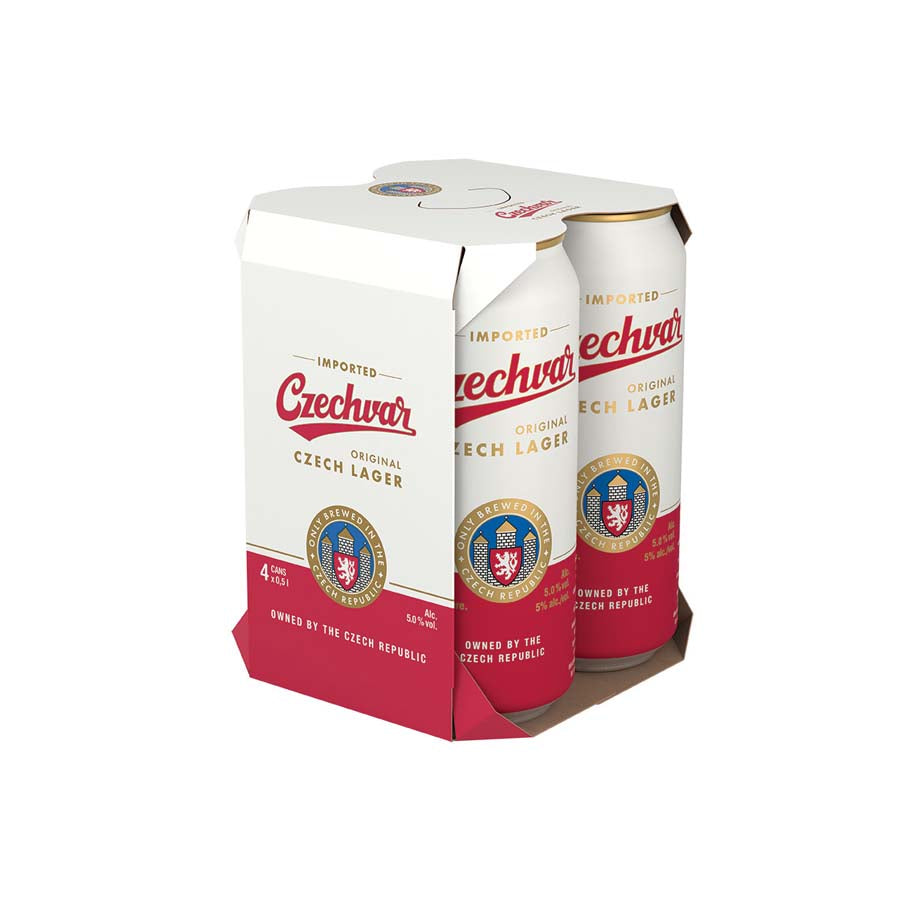 CZECHVAR LAGER 500ML 4PK CAN