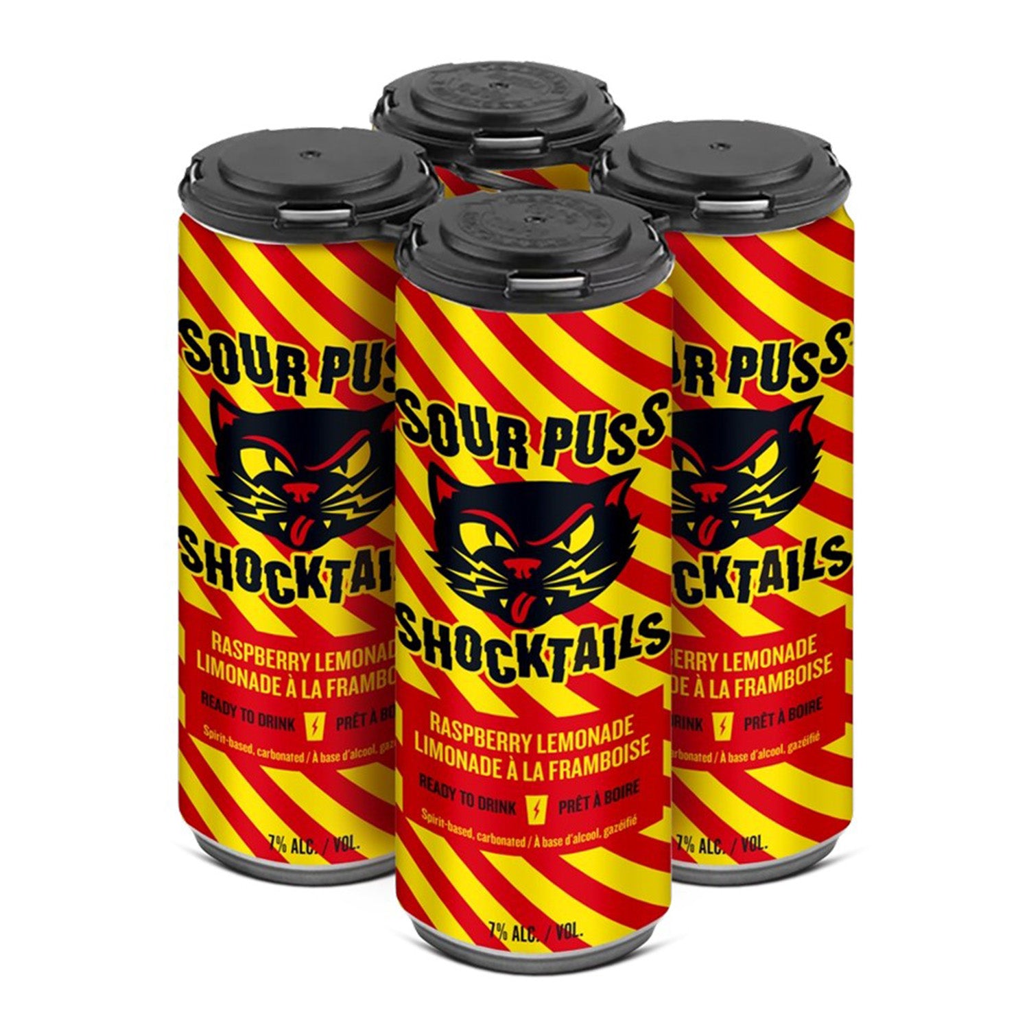 SOUR PUSS SHOCKTAILS RASPBERRY LEMONADE 355ML 4PK CAN