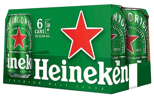 HEINEKEN LAGER 330ML 6PK CAN