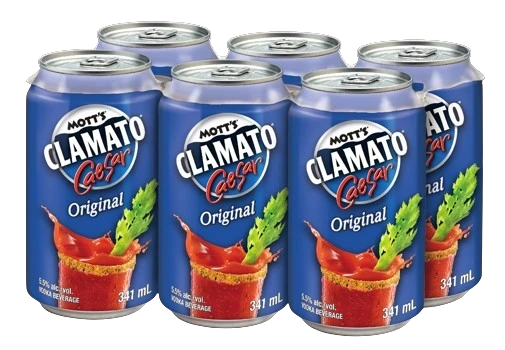 MOTTS CLAMATO CAESAR ORIGINAL 341ML 6PK CAN