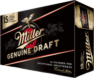 MILLER GENUINE DRAFT 355ML 15PK CAN