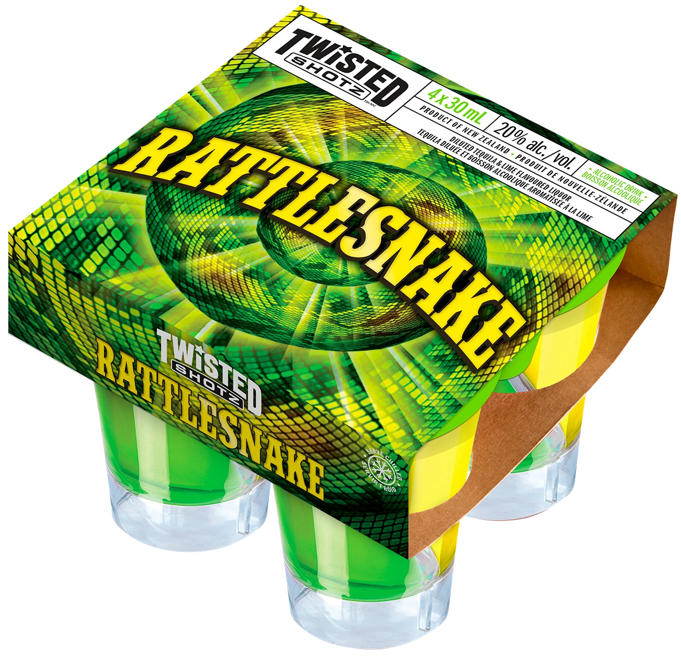 TWISTED SHOTZ RATTLESNAKE 30ML 4PK