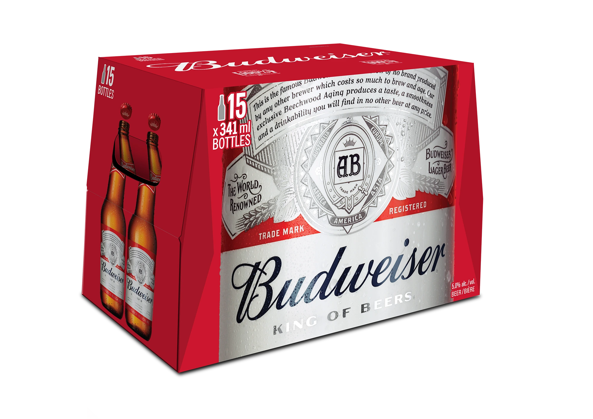 BUDWEISER 341ML 15PK BT