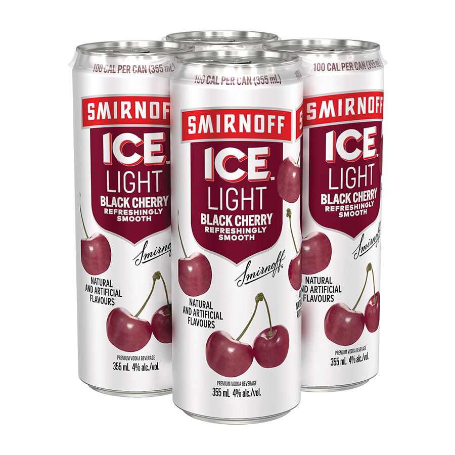 SMIRNOFF ICE LIGHT BLACK CHERRY 355ML 4PK CAN