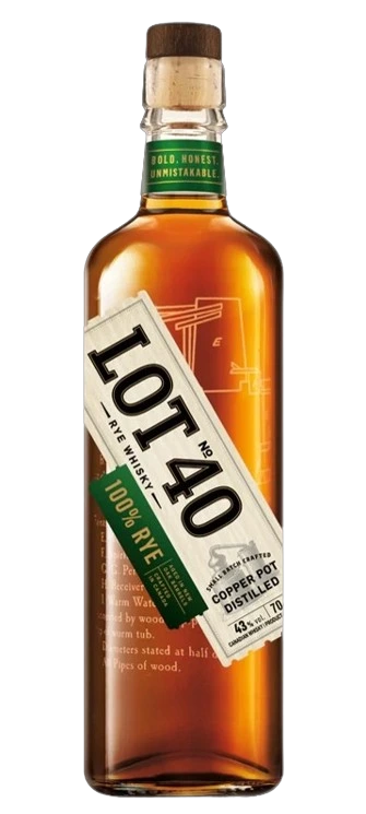 LOT 40 100% RYE COPPER POT DISTILLED RYE WHISKY 750ML