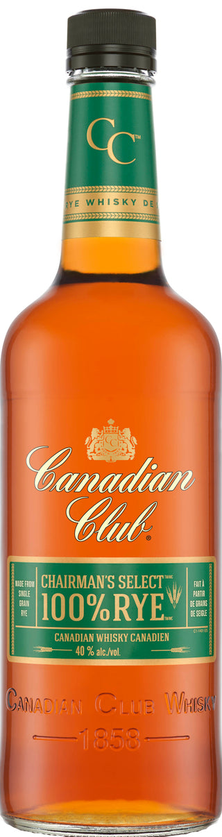 CANADIAN CLUB 100% RYE CANADIAN WHISKY 750ML