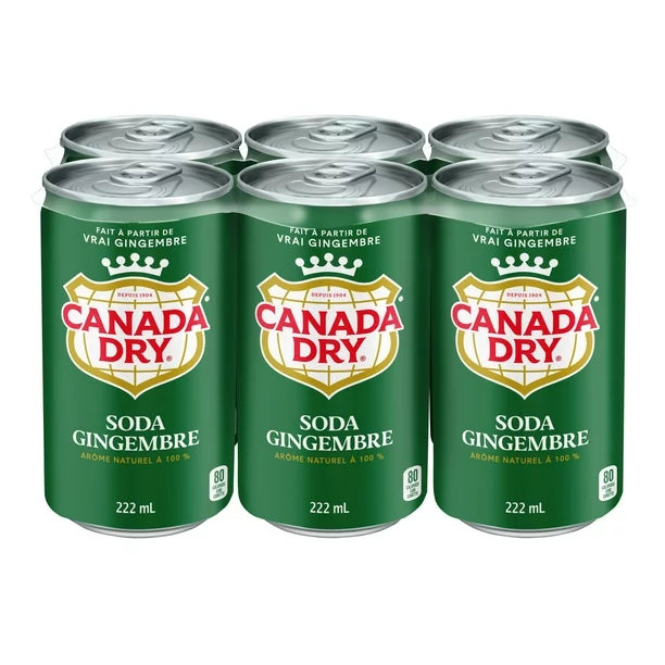 CANADA DRY GINGER ALE 222ML 6PK CAN