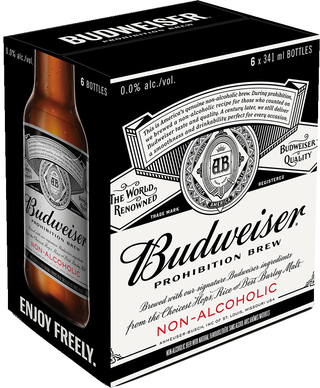 BUDWEISER PROHIBITION BREW NON ALCOHOLIC BEER 0.0 6PK BT