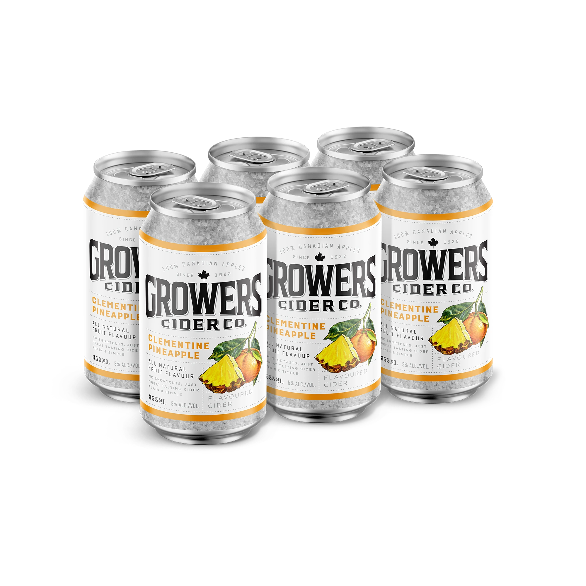 GROWERS CLEMENTINE PINEAPPLE CIDER 355ML 6PK CAN