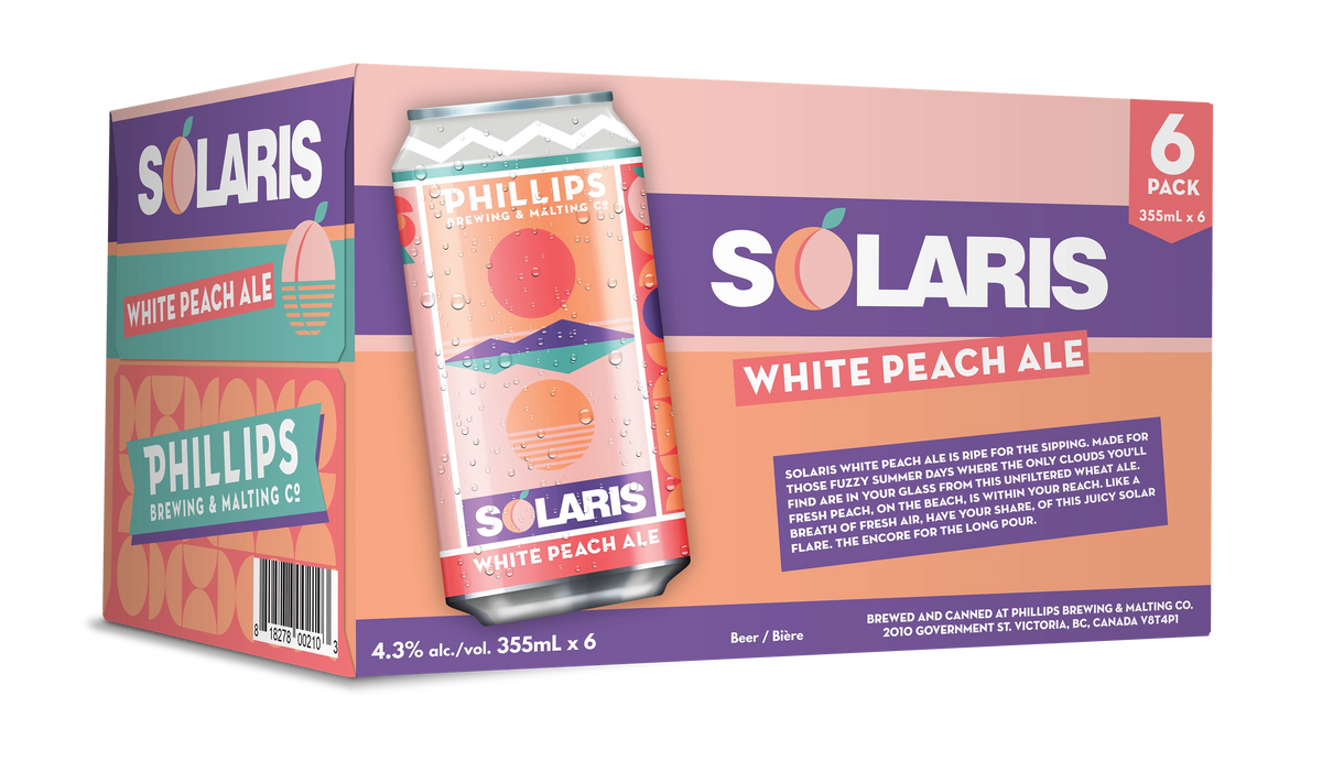 PHILLIPS SOLARIS WHITE PEACH ALE 355ML 6PK CAN