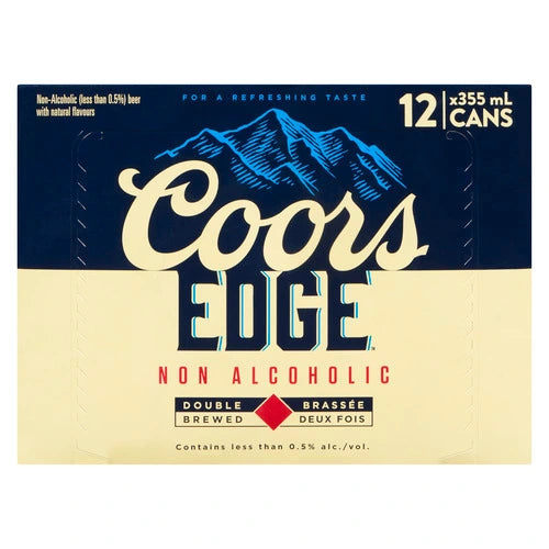 COORS EDGE NON ALCOHOLIC BEER 355ML 12PK CAN