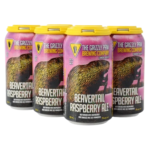 GRIZZLY PAW BEAVERTAIL RASPBERRY ALE 355ML 6PK CAN