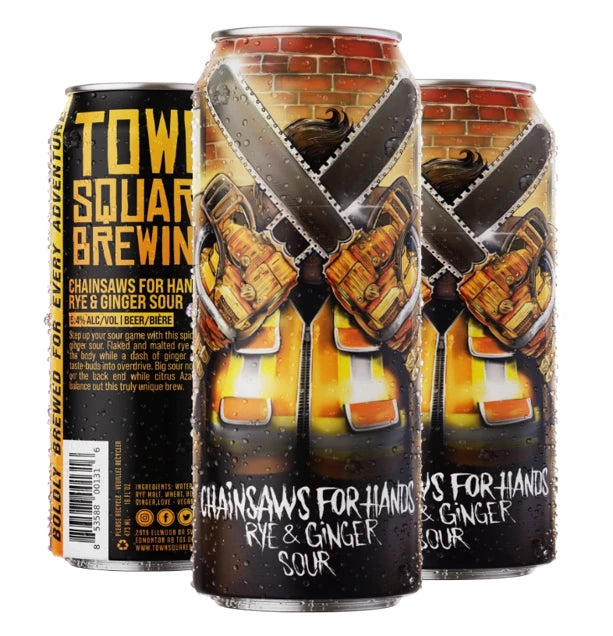 TOWN SQUARE CHAINSAWS FOR HANDS RYE & GINGER 473ML 4PK CAN