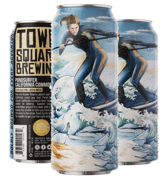 TOWN SQUARE POND SURFER CALIFORNIA COMMON 473ML 4PK CAN