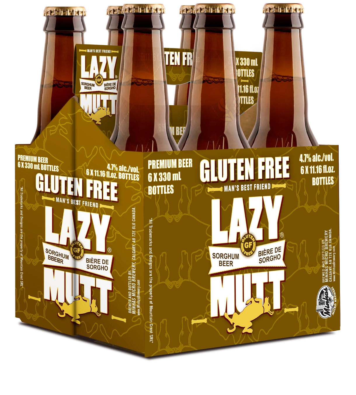 MINHAS LAZY MUTT GLUTEN FREE LAGER 330ML 6PK BT
