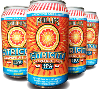 PHILLIPS CITRICITY GRAPEFRUIT ZEST IPA 355ML 6PK CAN