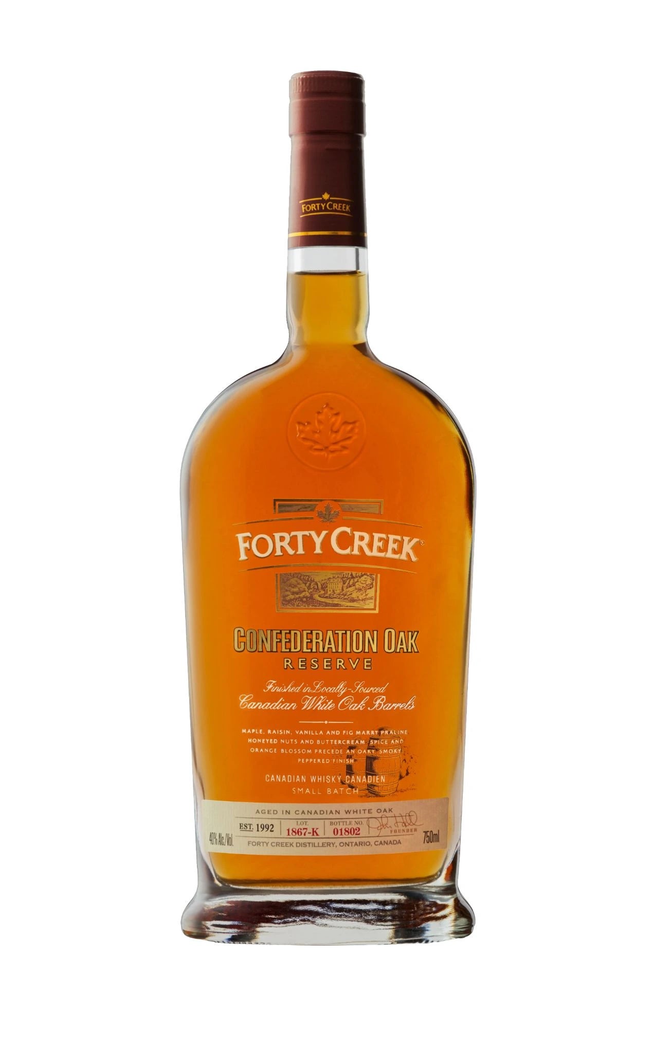 FORTY CREEK CONFEDERATION OAK RESERVE CANADIAN WHISKY 750ML
