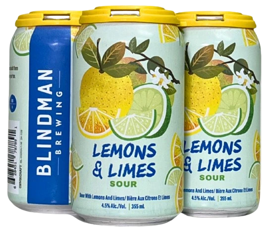 BLINDMAN LEMON & LIME FRUITED KETTLE SOUR 355ML 4PK CAN
