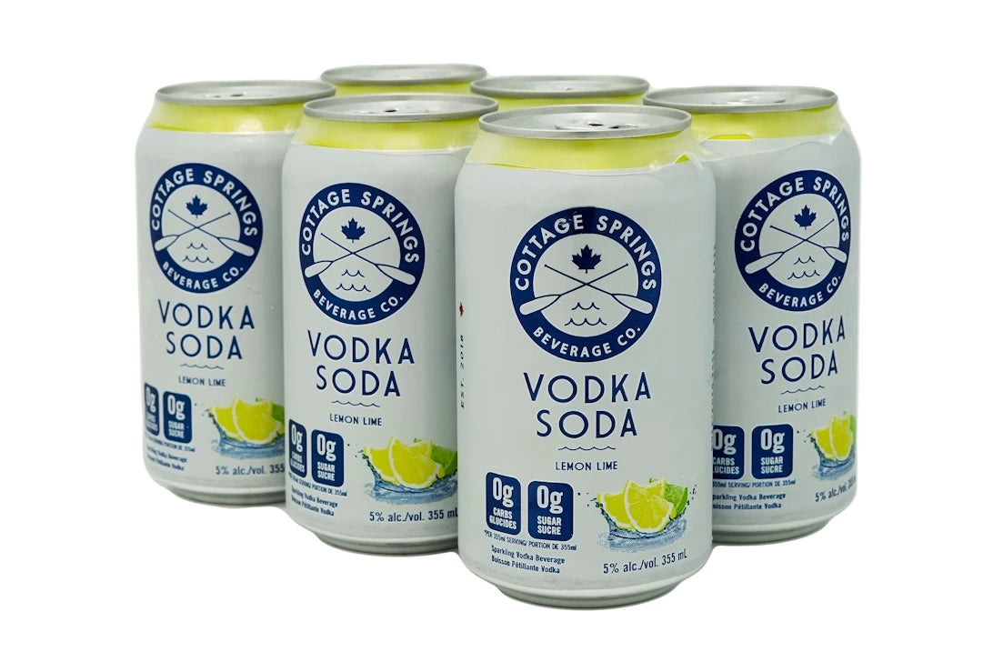 COTTAGE SPRINGS VODKA SODA LEMON LIME 355ML 6PK CAN