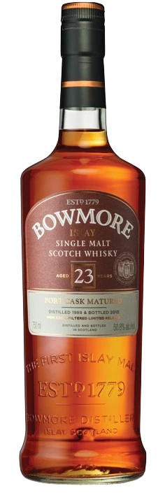 BOWMORE 23YR PORT CASK MATURED SINGLE MALT SCOTCH 750ML