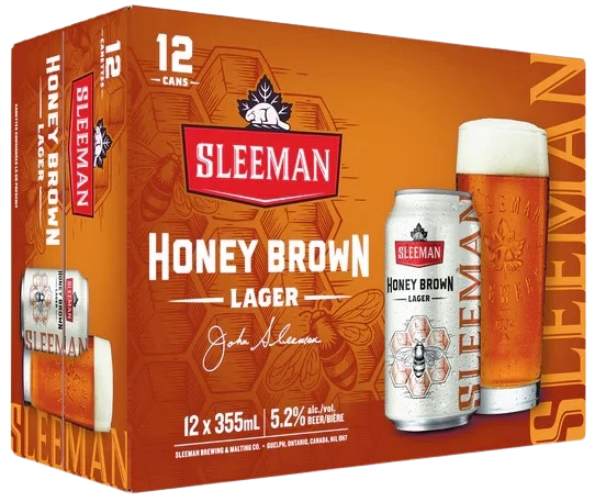 SLEEMAN HONEY BROWN LAGER 355ML 12PK CAN