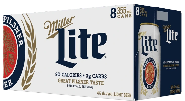 MILLER LITE 355ML 8PK CAN