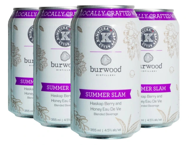 BURWOOD SUMMER SLAM HASKAP & HONEY KOMBUCHA 355ML 4PK CAN
