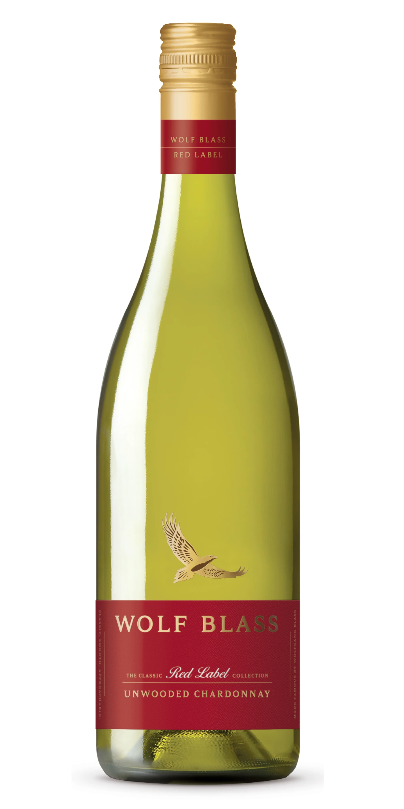 WOLF BLASS RED LABEL UNWOODED CHARDONNAY 750ML