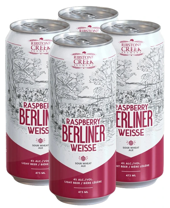 RIBSTONE CREEK RASPBERRY BERLINER WEISSE 473ML 4PK CAN