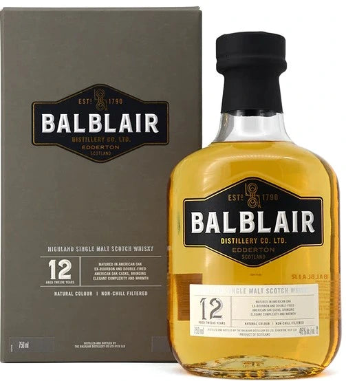 BALBLAIR 12YR SINGLE MALT SCOTCH WHISKY 750ML