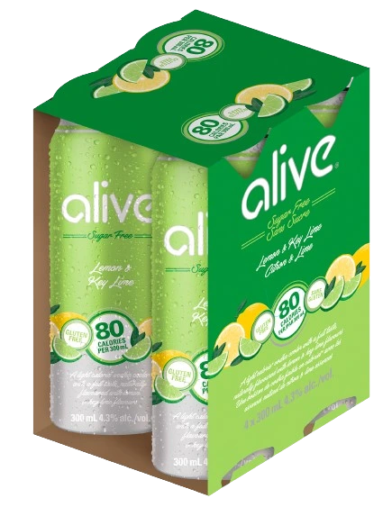 ALIVE LEMON LIME 300ML 4PK CAN