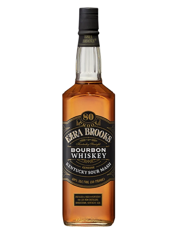 EZRA BROOKS WHITE LABEL BOURBON WHISKY 750ML